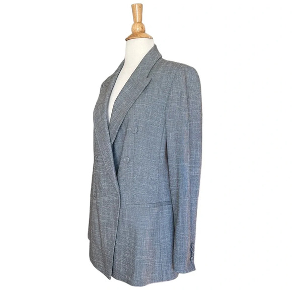 CLUB MONACO Double Breasted Blazer Jacket Gray Aditha Power Tailored, Size 12 - Picture 7 of 16
